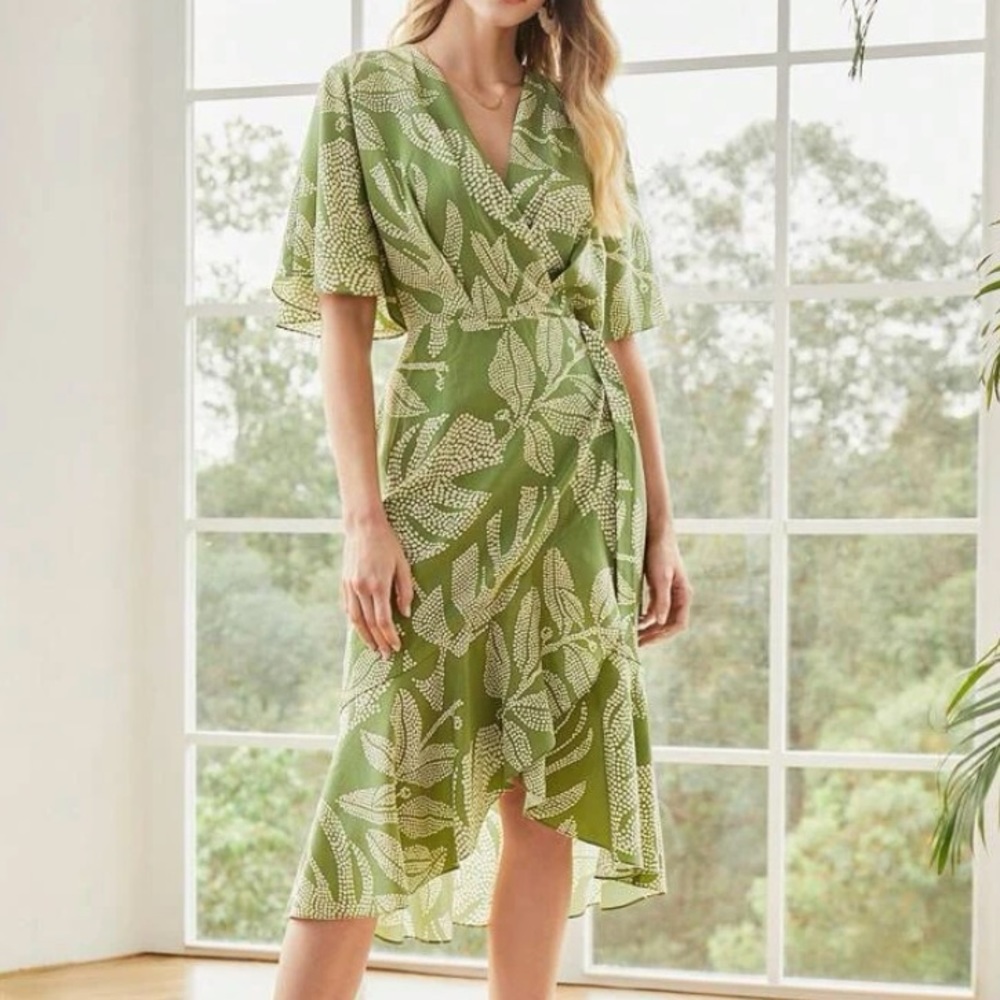 NEW MOTF PREMIUM VISCOSE-BLEND WRAP DRESS